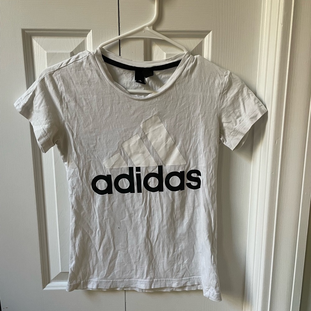 Adidas white logo top in size XS